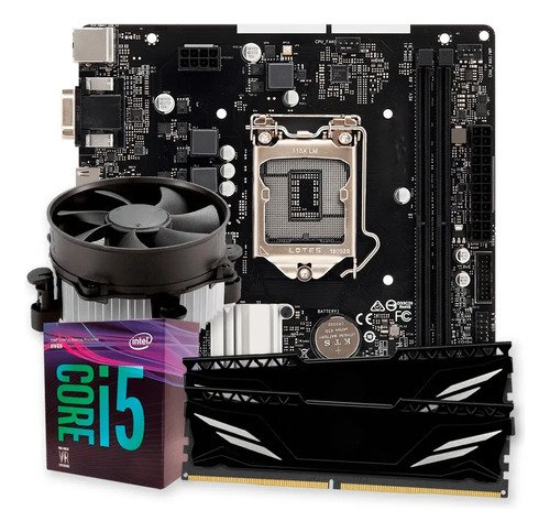 Kit Upgrade Gamer Intel I5-8400 + Cooler + H310 + 16gb Ddr4 Cor Preto